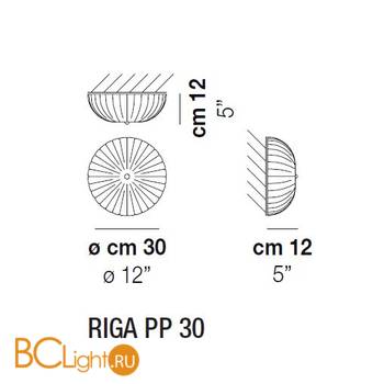 Потолочный светильник Vistosi RIGA PP 30 CRGA OR 14E CE - Схема