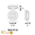 Потолочный светильник Vistosi RIGA PP 45 CRGA OR E27 CE - Схема
