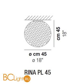 Потолочный светильник Vistosi RINA PL 45 BCMU BC E27 CE - Схема