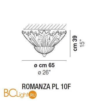 Потолочный светильник Vistosi Romanza PL 10F E27 CR/GA OR - Схема