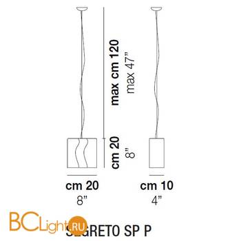 Подвесной светильник Vistosi Segreto SP P E27 TO/BC NI - Схема