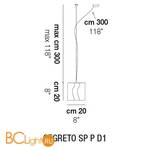 Подвесной светильник Vistosi Segreto SP P D1 E27 TO/BC NI - Схема