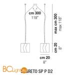 Подвесной светильник Vistosi Segreto SP P D2 E27 CR/BC NI - Схема