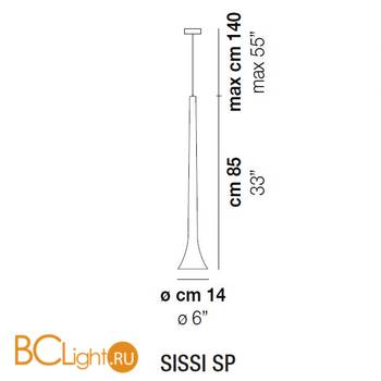 Подвесной светильник Vistosi Sissi SP ALO NE CR - Схема