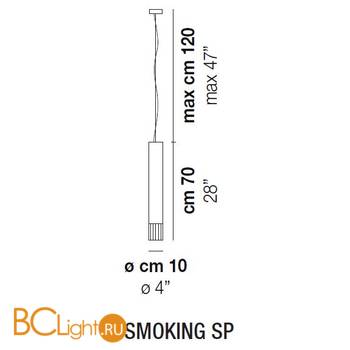 Подвесной светильник Vistosi Smoking SP E27 NE/CR NI - Схема