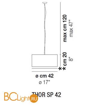 Подвесной светильник Vistosi Thor SP 42 E27 BC NI - Схема