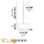 Подвесной светильник Vistosi Thor SP 42 D1 E27 NE/TR NI - Схема