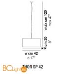 Подвесной светильник Vistosi Thor SP 42 E27 NE/TR NI - Схема