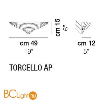 Настенный светильник Vistosi Torcello TORCE AP CRGA OR AL CE - Схема