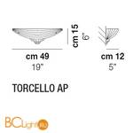 Настенный светильник Vistosi Torcello TORCE AP CRGA OR AL CE - Схема