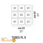 Потолочный светильник Vistosi TUBES PL 9 BCLU NO E27 CE - Схема