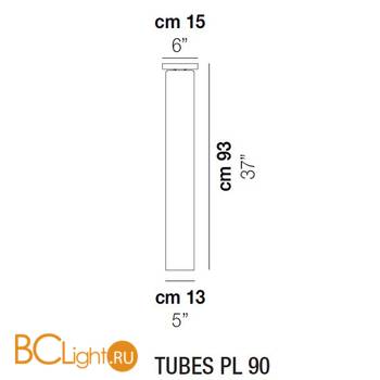 Потолочный светильник Vistosi TUBES PL 90 FUTR NO E27 CE - Схема