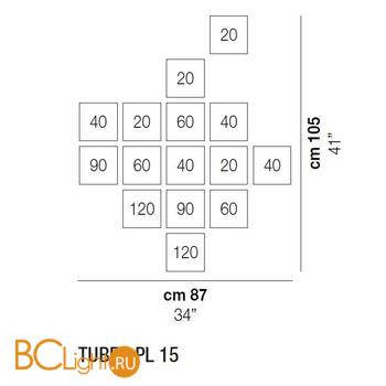 Потолочный светильник Vistosi TUBES PL 15 FUTR NO E27 CE - Схема