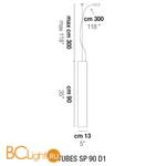 Подвесной светильник Vistosi Tubes SP 90 D1 E27 FU NI - Схема