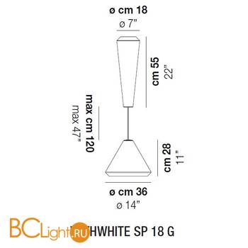 Подвесной светильник Vistosi WithWhite WITHW SP 18 G BCST BC E27 CE - Схема