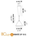 Подвесной светильник Vistosi WithWhite WITHW SP 18 G BCST BC E27 CE - Схема