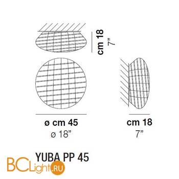 Потолочный светильник Vistosi Yuba PP 45 E27 BC/NE NI - Схема