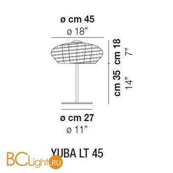 Настольная лампа Vistosi Yuba LT 45 E27 BC/NE NI - Схема