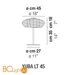 Настольная лампа Vistosi Yuba LT 45 E27 BC/NE NI - Схема