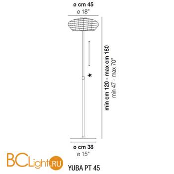 Торшер Vistosi Yuba PT 45 E27 BC/NE NI - Схема