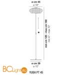 Торшер Vistosi Yuba PT 45 E27 BC/NE NI - Схема