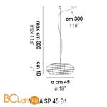 Подвесной светильник Vistosi Yuba SP 45 D1 E27 BC/NE NI - Схема