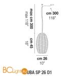 Подвесной светильник Vistosi Yuba SP 26 D1 E27 CR/NE NI - Схема