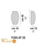 Настенный светильник Vistosi Yuba AP 26 E27 BC/NE CR - Схема