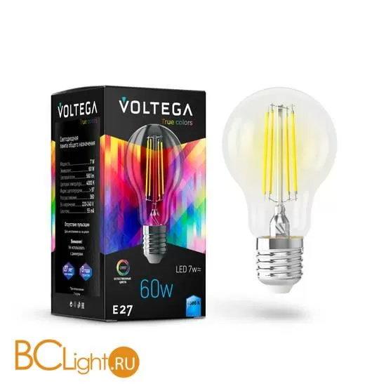 Лампа Voltega E27 LED 7W High CRI 560Lm 4000K VG10-A60E27cold7W-FHR 7155