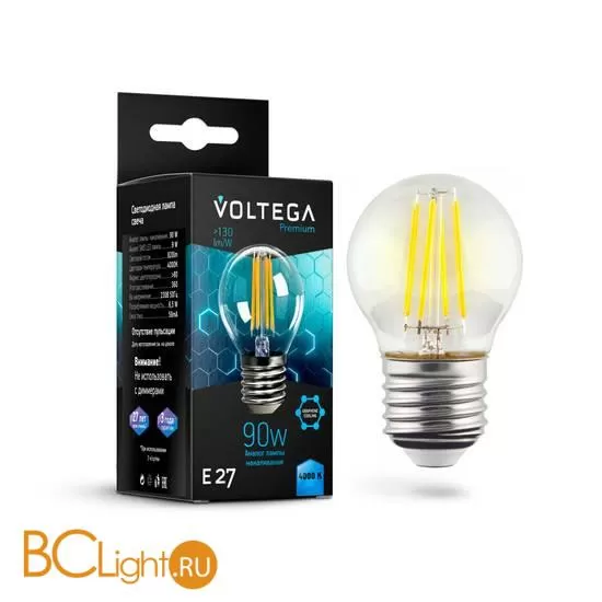 Лампа Voltega E27 Globe LED 6.5W Graphene 820Lm 4000K VG10-G45E27cold9W-F 7139