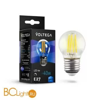 Лампа светодиодная E27 Globe dim 5W 4000K 400Lm Crystal Voltega 8467