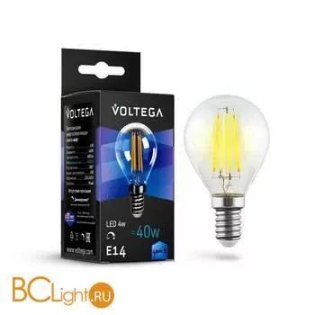 Лампа светодиодная E14 Globe dim 5W 4000K 400Lm Crystal Voltega 8465