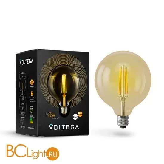 Лампа Voltega E27 8W 2800K 750Lm VG10-G125Gwarm8W 6838