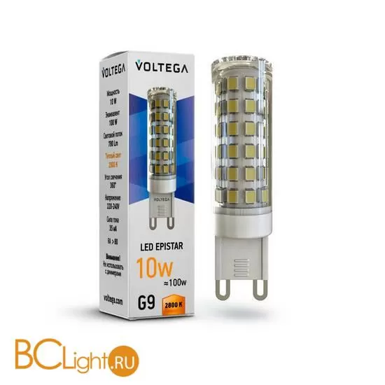 Лампа Voltega G9 LED 10W 780Lm 2800K VG9-K1G9warm10W 7038