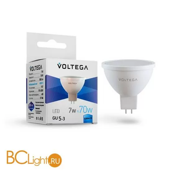 Лампа Voltega GU5.3 LED 7W 580Lm 4000K VG2-S2GU5.3cold7W 7059