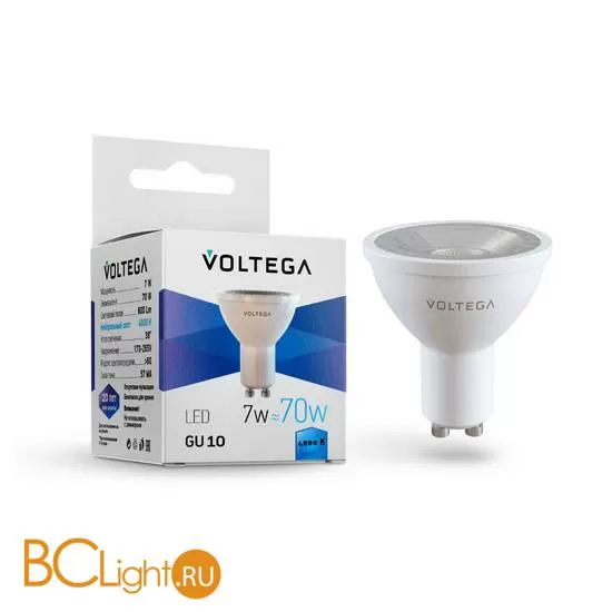 Лампа Voltega GU10 LED 7W 600Lm 4000K VG2-S1GU10cold7W 7061