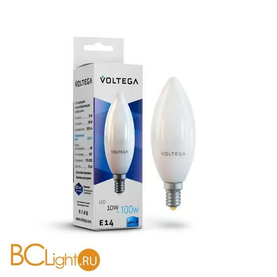 Лампа Voltega E14 LED Candle 10W 930Lm 4000K VG2-C37E14cold10W 7065