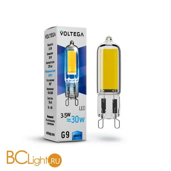Лампа Voltega G9 LED 4W 270Lm 4000K VG9-K1G9cold3.5W 7089