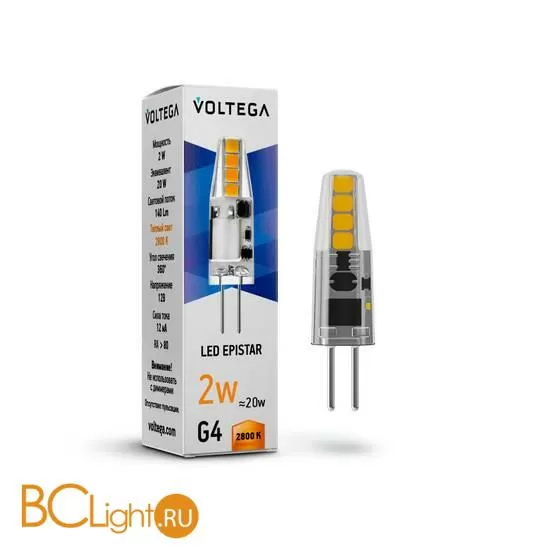 Лампа Voltega G4 LED 2W 140Lm 2800K VG9-K1G4warm2W-12 7142