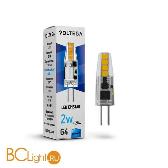 Лампа Voltega G4 LED 2W 160Lm 4000K VG9-K1G4cold2W-12 7143