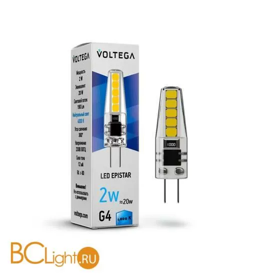 Лампа Voltega G4 LED 2W 190Lm 4000K VG9-K1G4cold2W 7145