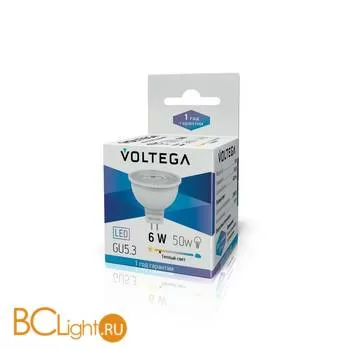 Лампа Voltega GU5.3 LED 6W 220V 2800K 430Lm VG2-S1GU5.3warm6W 5733 - Фото 0