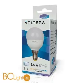 Лампа Voltega E14 LED 5,4W 2800K VG4-G2E14warm5W 5747 - Фото 0