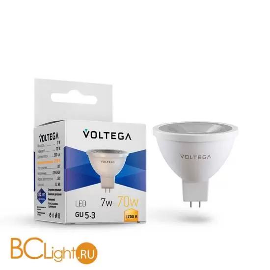 Светодиодная лампа Simple MR16 7W 2700K 38° GU5.3 Voltega Sofit GU5.3 Lens 7258