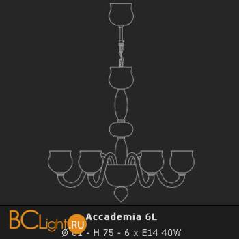 Люстра Voltolina Accademia 6L rosso - Схема