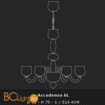 Люстра Voltolina Accademia 6L rosso - Схема