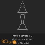 Настольная лампа Voltolina Alvise Lumetto 1L Nikel Rosso - Схема