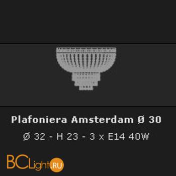 Потолочный светильник Voltolina AMSTERDAM plafoniera 30 Oro - Схема