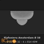 Потолочный светильник Voltolina AMSTERDAM plafoniera 50 Oro - Схема