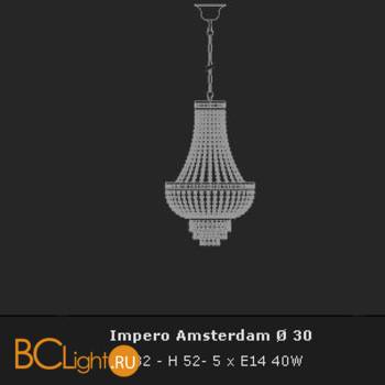 Подвесной светильник Voltolina Amsterdam Impero 30 Oro - Схема